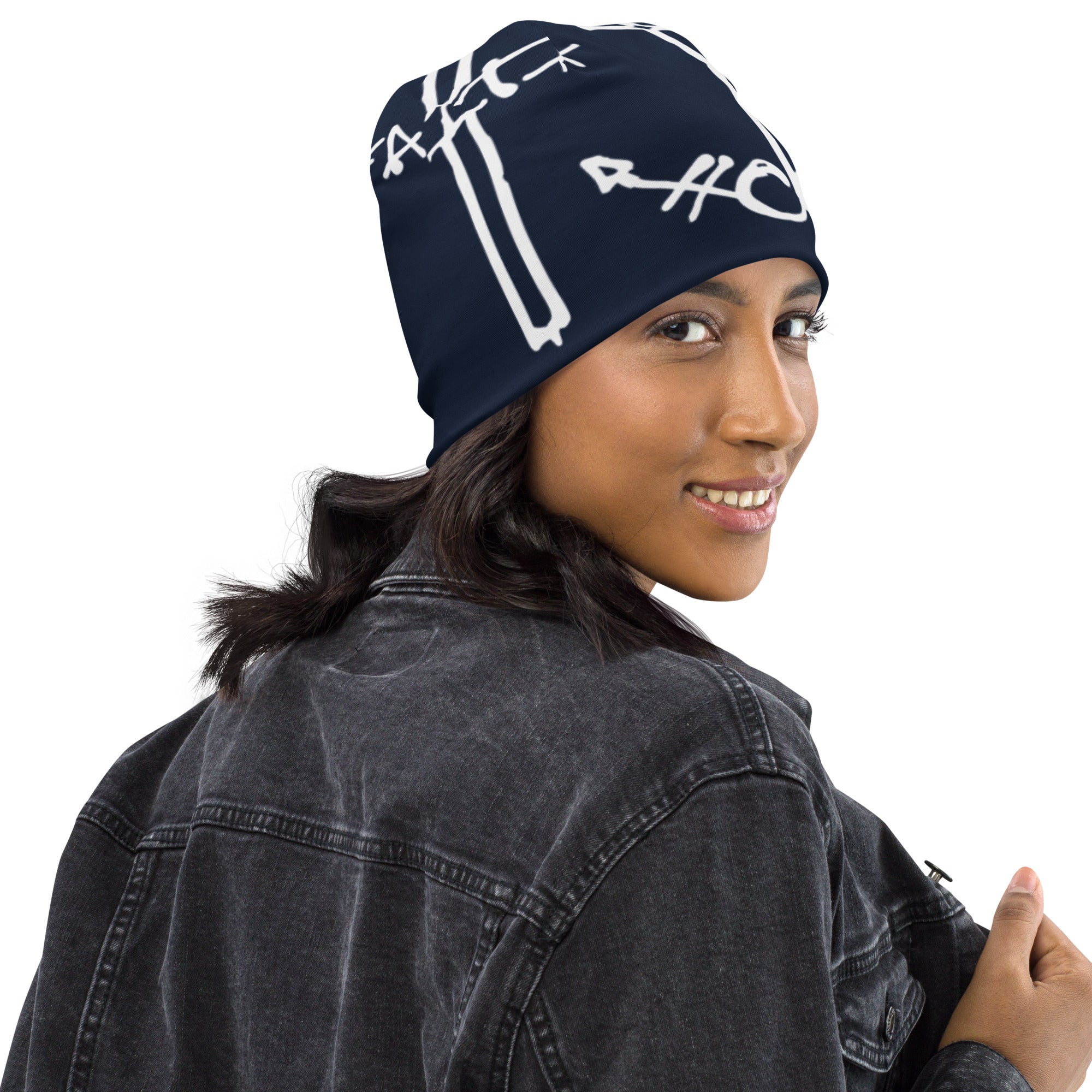 Faith Hope Love Beanie Blue